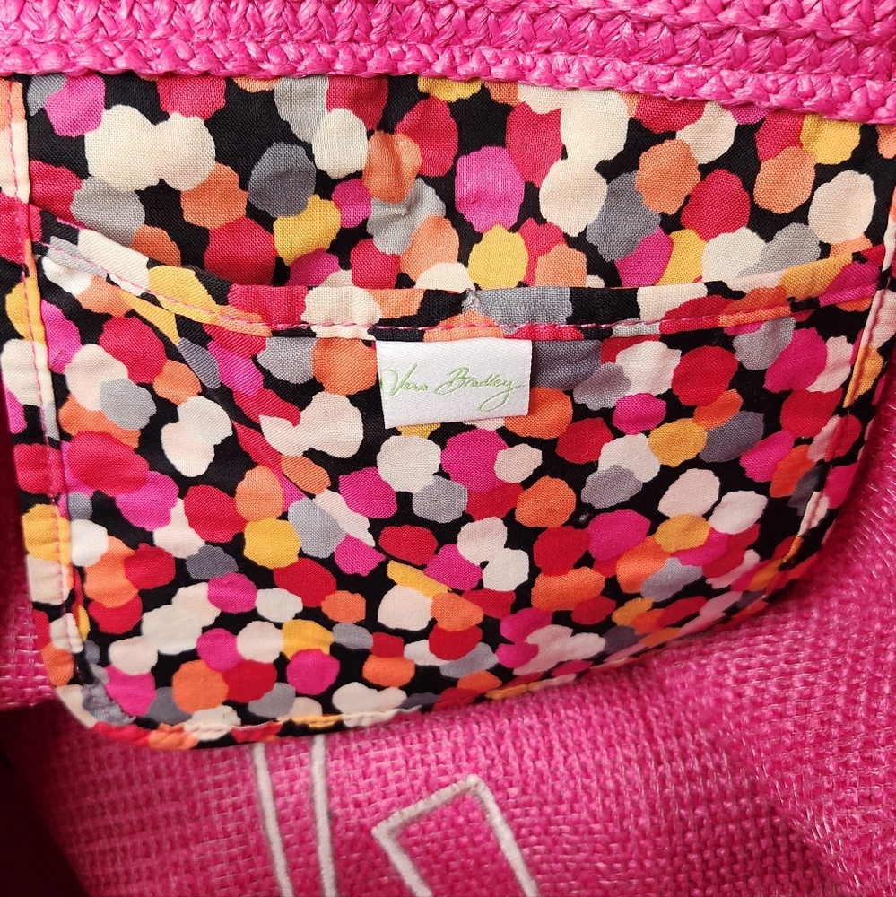Vera Bradley Large Straw Tote in Pixie Confetti - Picture 9 of 12